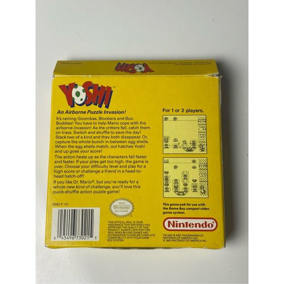 1992 Nintendo Gameboy Yoshi Game Manual & Box -Complete BZ1420 - Picture 4 of 4